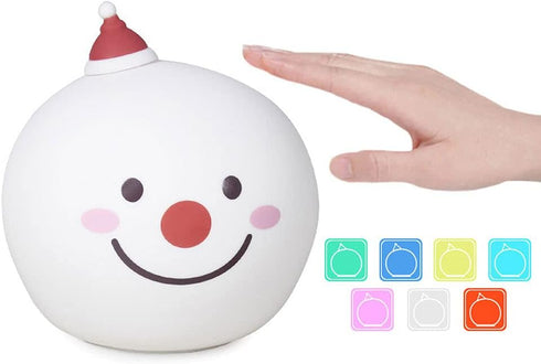 TTBDDDYH Samll 7-Color LED Night Lamp for Kids Room - Bedside Lamp, Cute Snowman Soft Silicone Baby Nursery Night Lamp