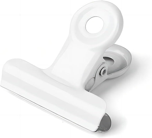 Coideal 20 Pack White Bull Hinge Clips, 2 Inch Large Metal Binder Paper Clips for Food Bags, Photos, Art Crafts