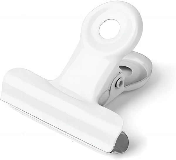 Coideal 20 Pack White Bull Hinge Clips, 2 Inch Large Metal Binder Paper Clips for Food Bags, Photos, Art Crafts