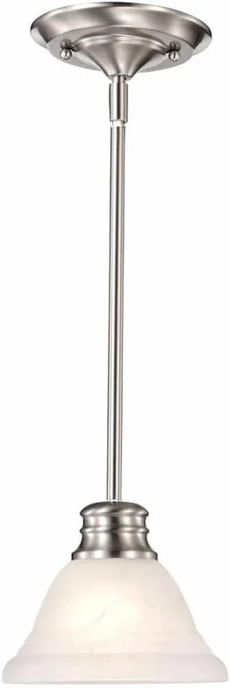 60/365 Nuvo Lighting Traditional One Light Mini Pendant from Empire Collection in Pwt, Nckl, B/S, Slvr. Finish