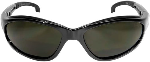 Edge SW11-IR5 Dakura Wrap-Around Safety Glasses, Anti-Scratch, Non-Slip, UV 400, Military Grade, ANSI/ISEA & MCEPS Compliant, 5.04" Wide, Black Frame / IR5 Medium Welding Lens