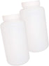Bettomshin 2Pcs 1000ml PE Plastic Bottles, Wide Mouth Lab Reagent Liquid/Solid Sample Storage Container with Graduated
