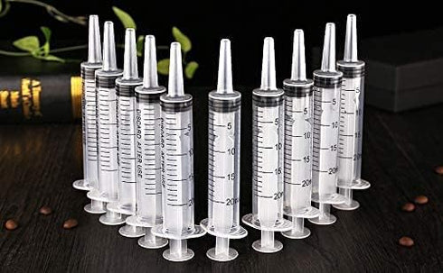 30 Pack 20ml Plastic Syringes for Scientific Labs, Measuring Liquids, Pets, Oil or Glue Applicator