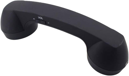 Wireless Retro Telephone Handset and Radiation-Proof Headset Receivers for Mobile Phone, Comfortable Call, Black