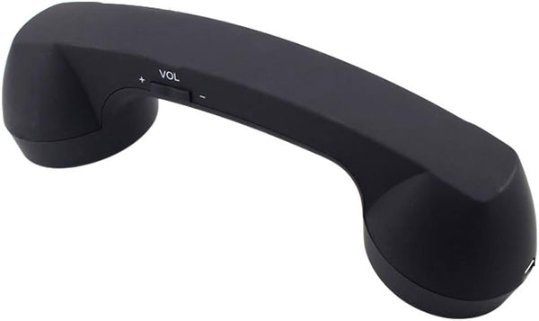 Wireless Retro Telephone Handset and Radiation-Proof Headset Receivers for Mobile Phone, Comfortable Call, Black