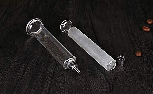 1 Pack Glass Syringes with Caps, 10cc/ml for Laboratory Use