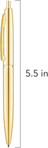 Unibene 6 Pack Gold Click Ballpoint Pens, Black Ink, Medium Point (1 mm), Metallic Retractable Pen for Gifts