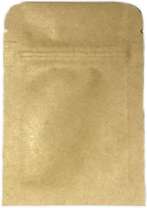 NATX 100Pcs Kraft Paper Bags Flat Bags Aluminum Foil Small Size Heal Seal