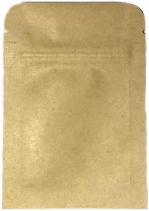 NATX 100Pcs Kraft Paper Bags Flat Bags Aluminum Foil Small Size Heal Seal