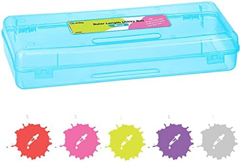 Enday Pencil Box Blue, Utility Storage Organizer for School Office Supplies, Available in Colors