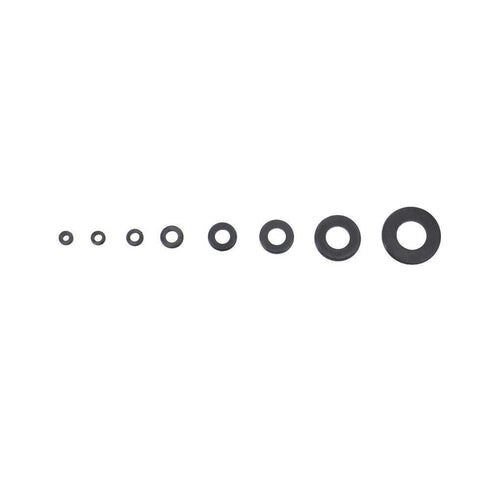 Eowpower 500 Pieces Black Nylon Flat Washers Assortment Kit for M2 M2.5 M3 M4 M5 M6 M8 M10 Screw Bolt