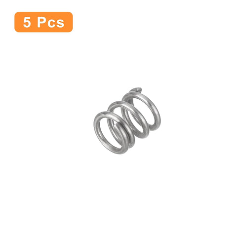 uxcell 5Pcs Compression Spring, 0.028" Wire Diameter, 0.2" OD, 0.2" Free Length, 304 Stainless Steel, Silver