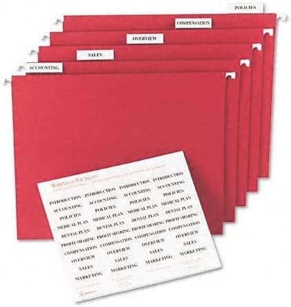 Avery Laser/Inkjet Inserts for Hanging File Folders, 1/5 Tab, 2in, White, 100/Pack - Sold as 2 Packs of 100, Total 200