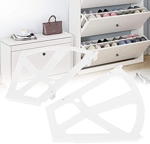 Accessory(#2) Fdit Shoe Rack Accessory,Home Plastic Hollowed Two Layers Shoe Cabinet Shelf Rack Holder Hinges