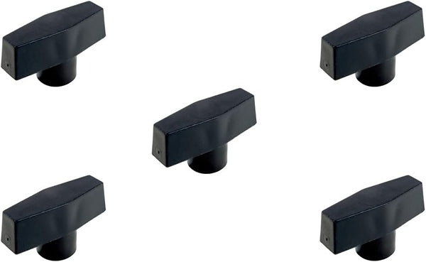 POWERTEC 3/8"-16 T Knobs 5 Pack - Clamping Knobs with Steel Insert for T Track Bolts, Thumb Screw Knobs for Woodworking