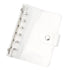 Clear A7 Binder Wallet - PVC Budget Binder with Snap Button Closure, 6 Rings Loose Leaf Notebook Cover