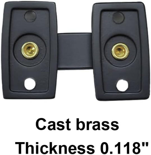 7/8" 2-3/32", 2 Pack, QCAA Solid Brass Shutter Bar/Door Latch, x Classic Bronze, Made in Taiwan