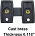 7/8" 2-3/32", 2 Pack, QCAA Solid Brass Shutter Bar/Door Latch, x Classic Bronze, Made in Taiwan
