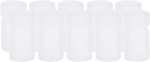 PATIKIL 100 Pcs 10ml Reagent Bottles, PE Small Mouth Round Graduated Bottles with Screw Cap
