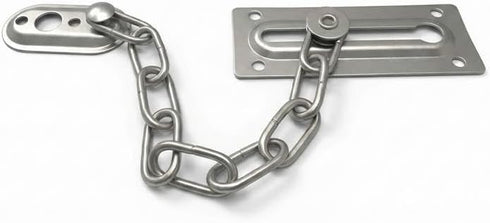 Gadgetime USA Satin Nickel Door Chain Guard Heavy-Duty Solid Brass Lock for Home, Apartment
