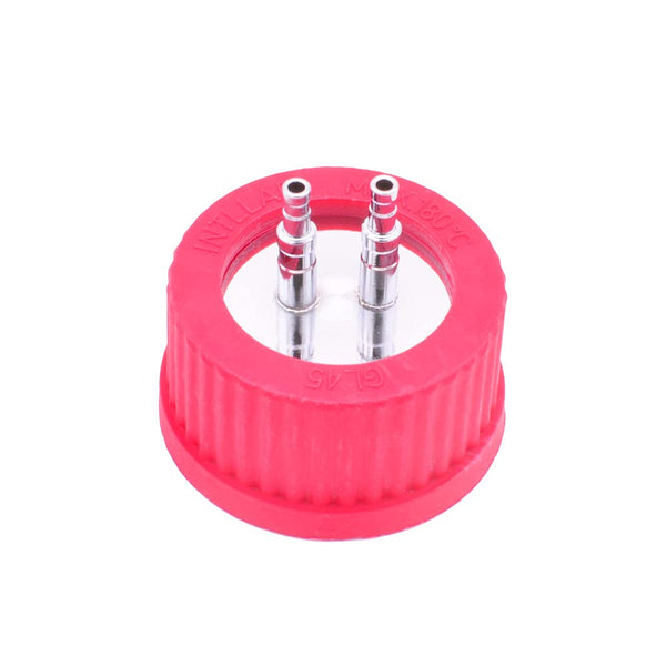 316 Stainless Steel Small 2-Port Vent Assembly for GL45 Universal Laboratory Glass Bottles, 45 mm