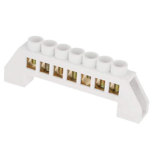 Hilitand 10pcs Terminal Blocks, 7 Hole Bridge Design Electrical Distribution Wire Screw Brass Connectors