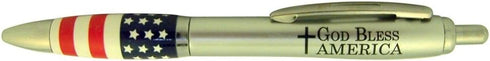 Patriotic Pens, God Bless America American Flag Design, 5 1/2 Inch, Pack of 6