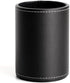 Leather Pencil Holder, Round Black Pencil Case for Office Desk, Home Stationery Organizer