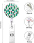 Badge Reel Retractable Badge Holder, Nurse Badge Reels with Alligator Clip, Cactus Design ID Card Holders (3-Pack)