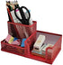 ROSE RED Metal Mesh Desk Organizer, 3 Compartment Pencil Holder for Office Supplies