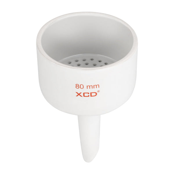 XCD Porcelain Buchner Funnel, 80 mm O.D. 8 cm I.D. 7.4 cm Porcelain Filter Funnel for Laboratory Use