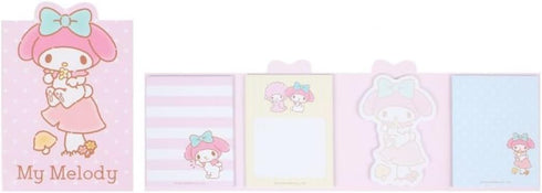 Cute Melody Self-Adhesive Sticky Notes, Memo Pad with 4 Designs x 20 Sheets, Total 80 Sheets, Design May Vary