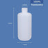 500ml/2 Pcs HDPE Narrow Mouth Round Container, Leak Proof Plastic Lab Chemical Reagent Bottles, Water Sample Bottles (Translucence, 16.9 oz)