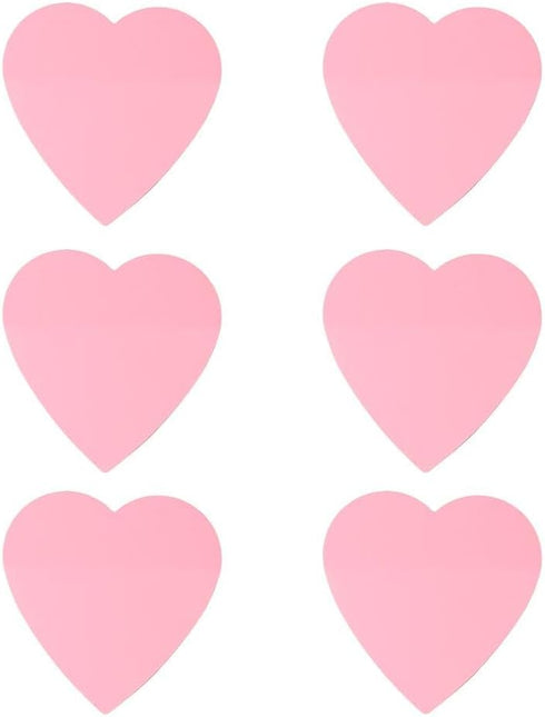 dohobby 300 Sheets Heart Shaped Sticky Notes - Pink Translucent Love Self-Adhesive Notepad for Office Home (6 Packs)