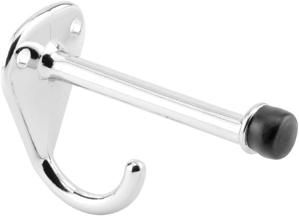 Sentry Supply Hook and Bumper, 3-1/8 In. Projection, Chrome Finish, Cast Zamak Construction (Single Pack)