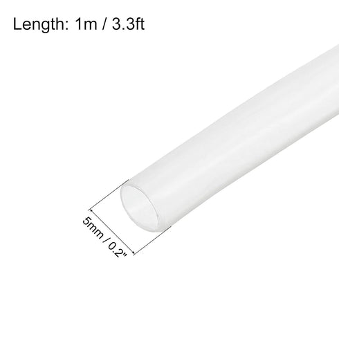 Heat Shrink Tubing 2:1 Cable Sleeving Tube Wrap, 3/16" Dia/1m/Clear for Electric Insulation Protection