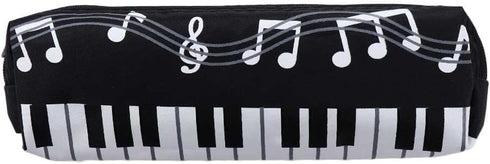 Black Violin Oxford Cloth Pencil Case, Square Single Layer Music Notes, Large Capacity Pen Bags, Stationery Supplies