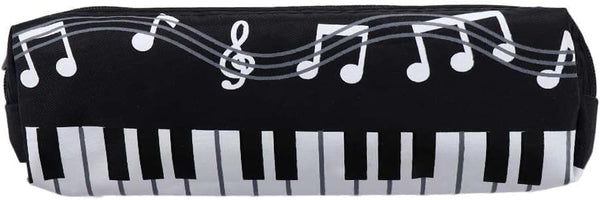 Black Violin Oxford Cloth Pencil Case, Square Single Layer Music Notes, Large Capacity Pen Bags, Stationery Supplies