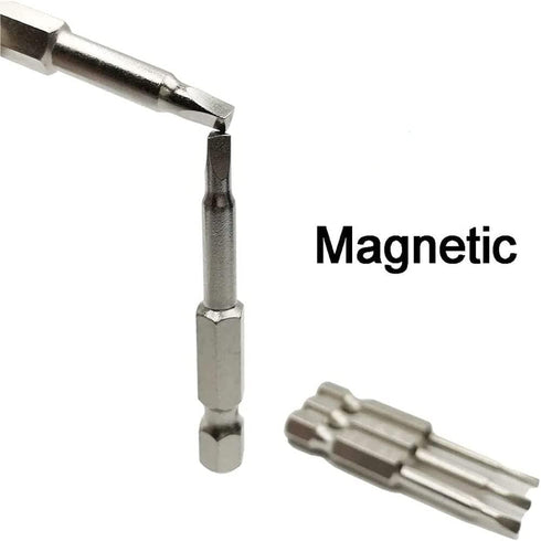 5 Pcs 50mm 1/4 Hex Shank Magnetic Triangle Head Impact Grade Screwdriver Bits, Heat Treated S2 Steel