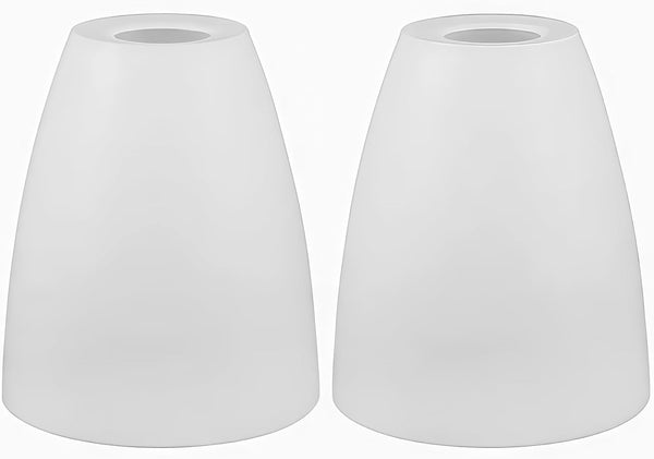 TOPWEL 2Pcs 4.523.93inch White Frosted Plastic Horseshoe Lampshades Flat Head Oval Chandelier Shade