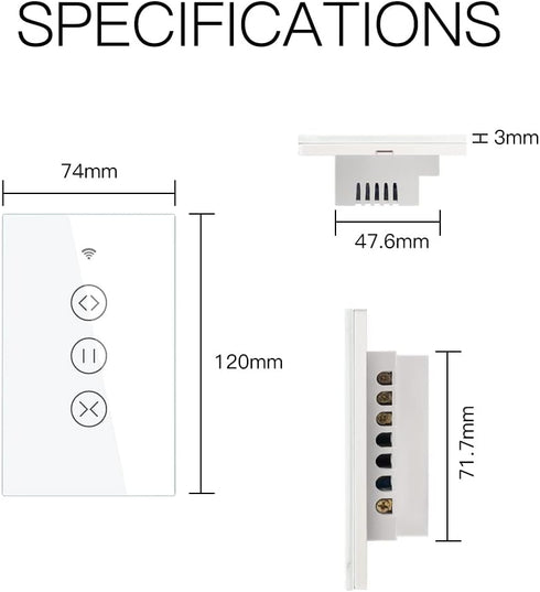 MOES WiFi Smart Curtain Switch Motorized Roller Blinds Shutter Switch,Smart Life/Tuya APP Remote Control,Compatible