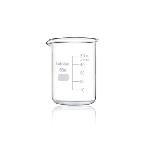 Upgrated 3 Size Low Form Beaker Set, 50ml 100ml 250ml, 3.3 Boro Glass Beakers with Printed Graduation, LVA017