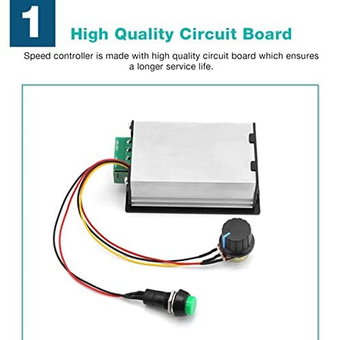 PWM DC Motor Speed Controller, 6-60V Power Regulator 30A with LED Display, Adjustable Speed Time