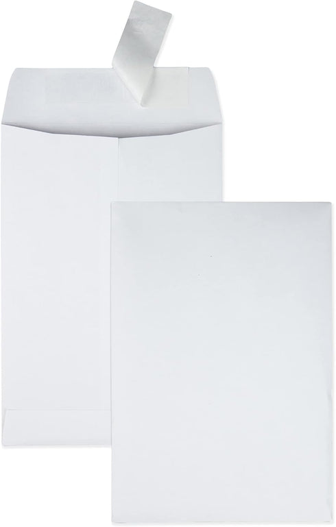 Quality Park QUA44334 Redi-Strip Catalog Envelopes - 100 / Box - White - 6 x 9 inches