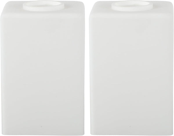 STOBAZA Square Lampshade Set of 2 White Frosted Glass Lamp Shade Fits