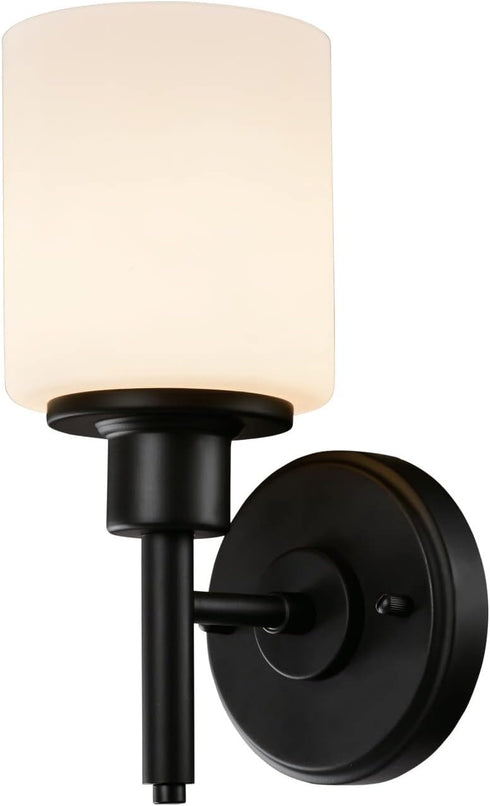 Design House 588210 Aubrey Transitional 1-Light Indoor Wall Light Dimmable Frosted Glass