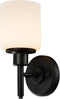 Design House 588210 Aubrey Transitional 1-Light Indoor Wall Light Dimmable Frosted Glass