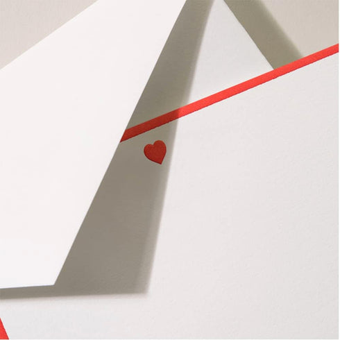 Set 10 Heart Bordered Flat Card - Cards & Envelopes