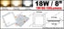 8 Inch 8.75" 7.85"), 18W Dimmable ZEEZ LED Recessed Lighting (OD / ID Square Ceiling Down Light Fixture, Canless