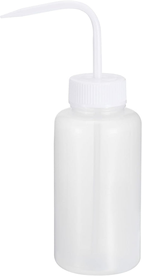 PATIKIL 500ml Wash Bottle, Plastic Squeeze Wide Mouth Bottle for Lab Cleaning, Washing, Irrigation Liquid Storage, Clear